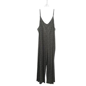 SIMPLE Womens Cheetah Print Jumpsuit Sleeveless Black/Cream Size 3X